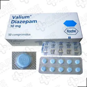 A pack of Valium 10mg pills with a white background. You can buy valium online